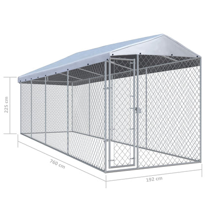 Hondenkennel Voor Buiten Met Dak 760X190X225 M