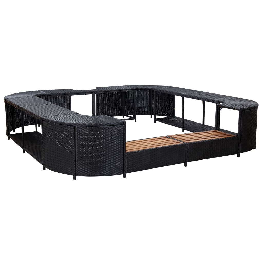 Spa-Ombouw Vierkant 268X268X55 Cm Poly Rattan