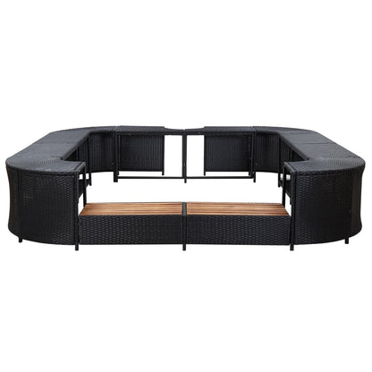 Spa-Ombouw Vierkant 268X268X55 Cm Poly Rattan