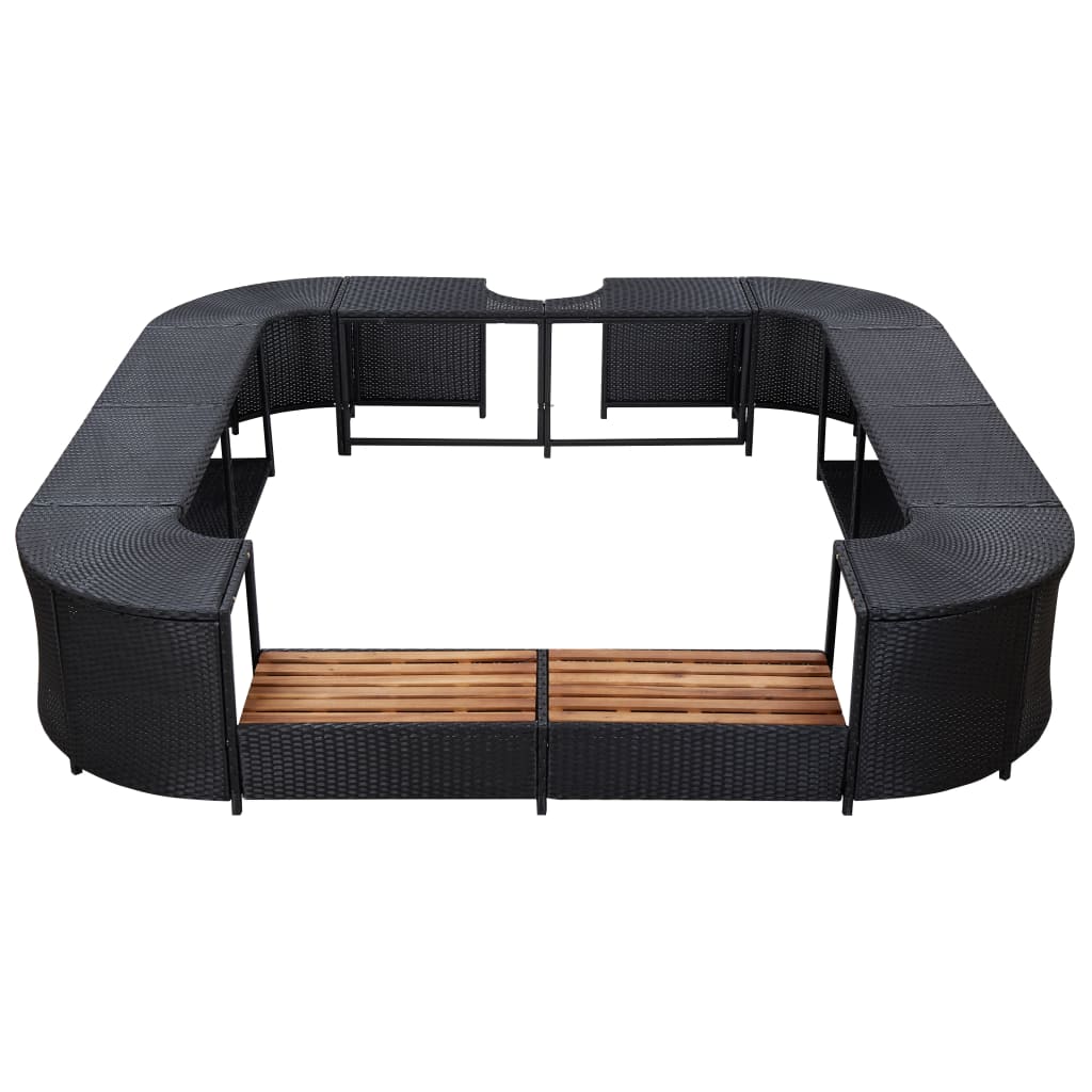Spa-Ombouw Vierkant 268X268X55 Cm Poly Rattan