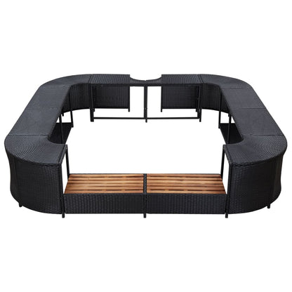 Spa-Ombouw Vierkant 268X268X55 Cm Poly Rattan