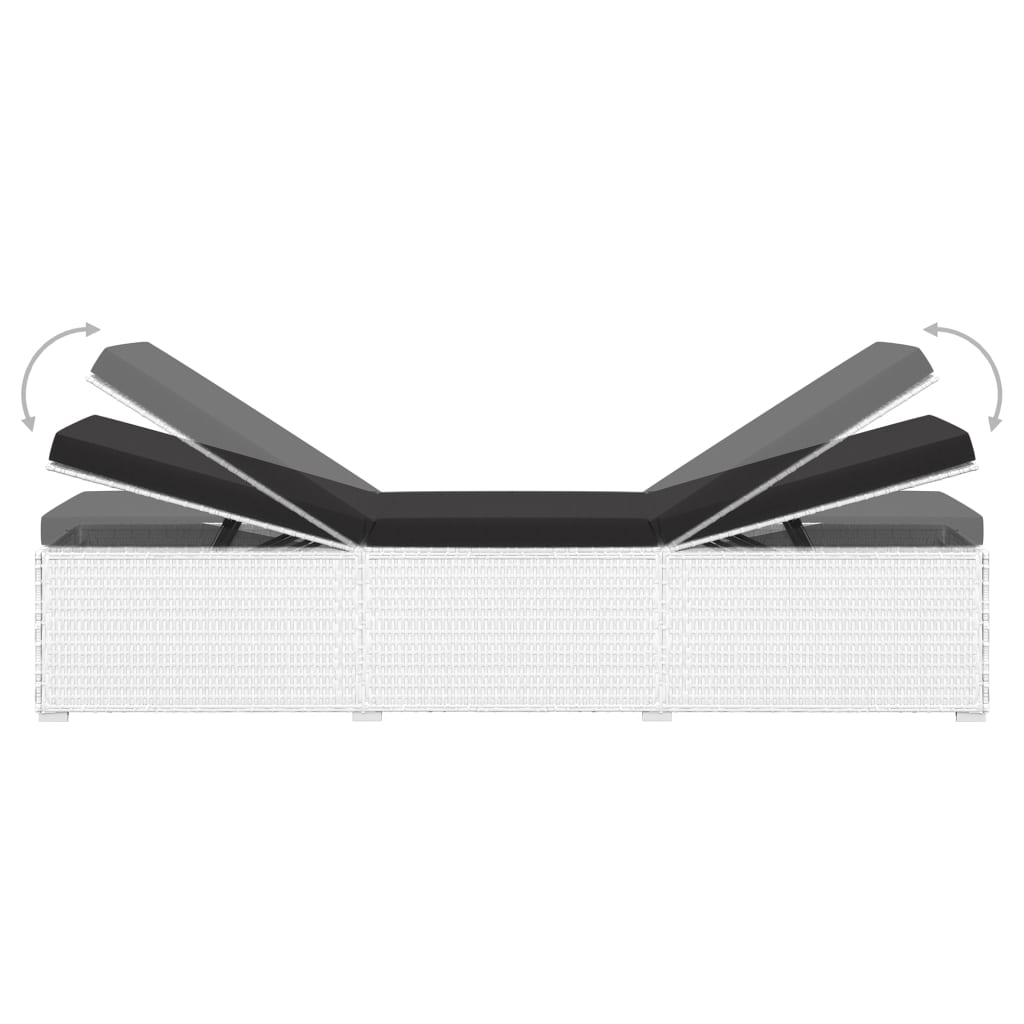 Ligbed Met Kussen En Theetafel Poly Rattan