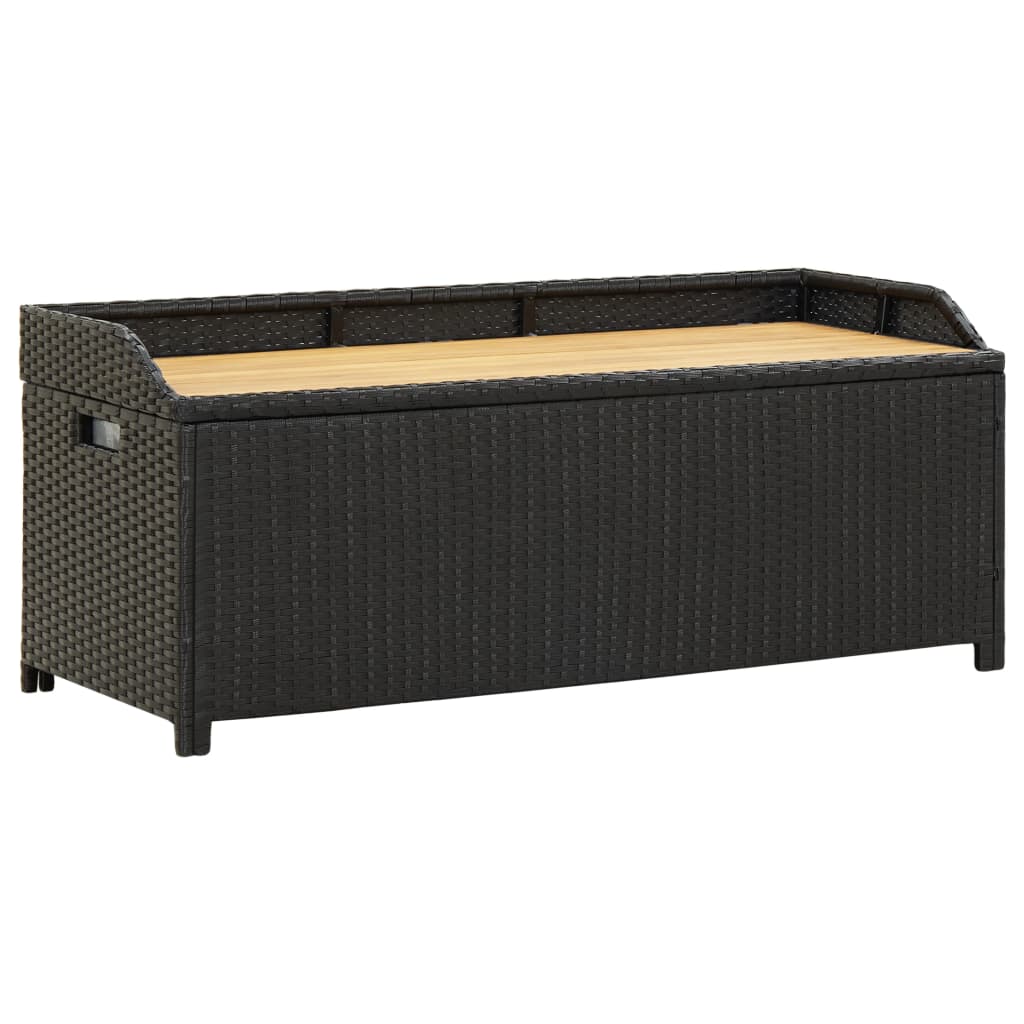 Opbergbankje Poly Rattan Acaciahout