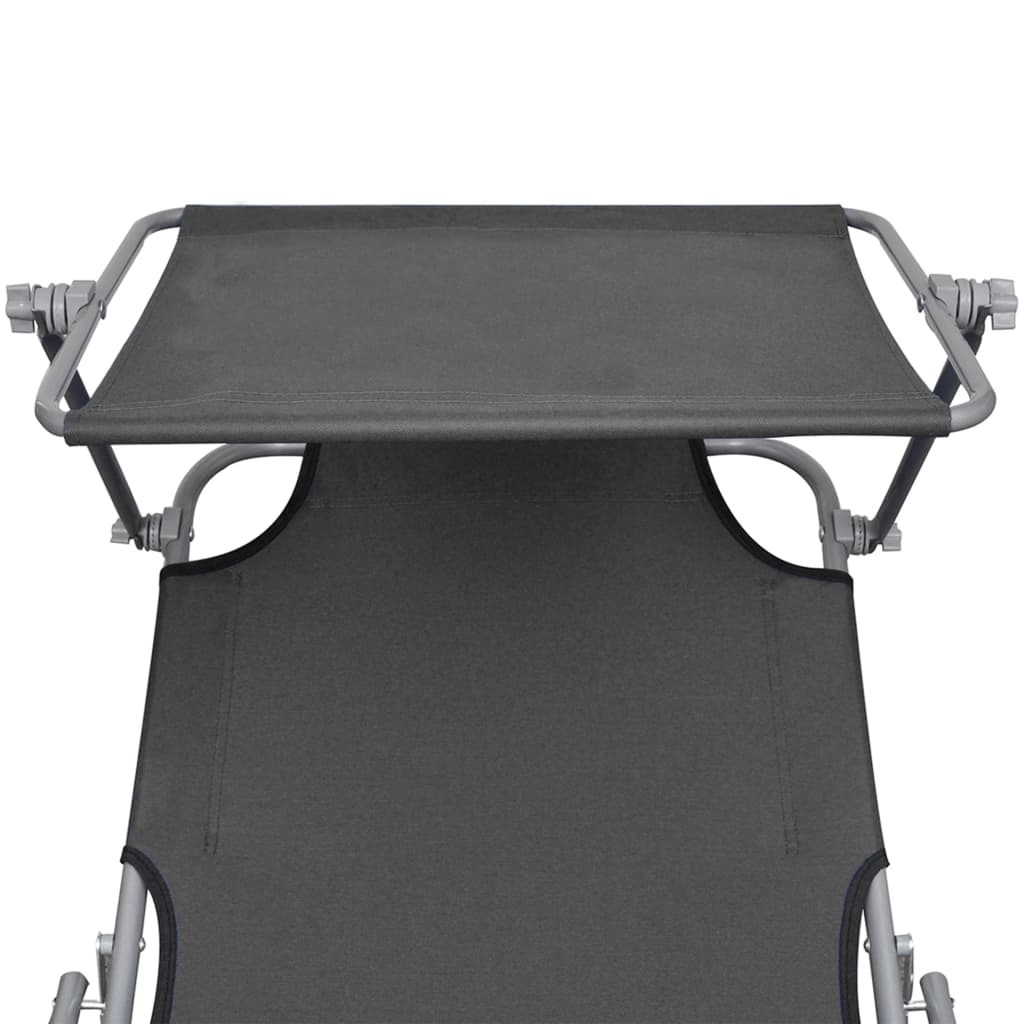 Ligbed Inklapbaar Met Luifel Aluminium