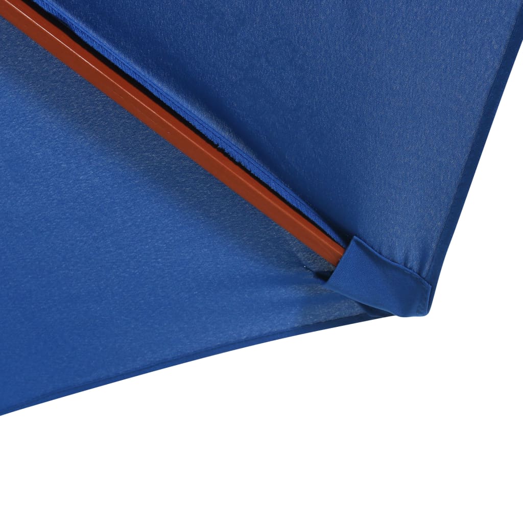 Parasol Met Houten Paal 300X258 Cm Blauw