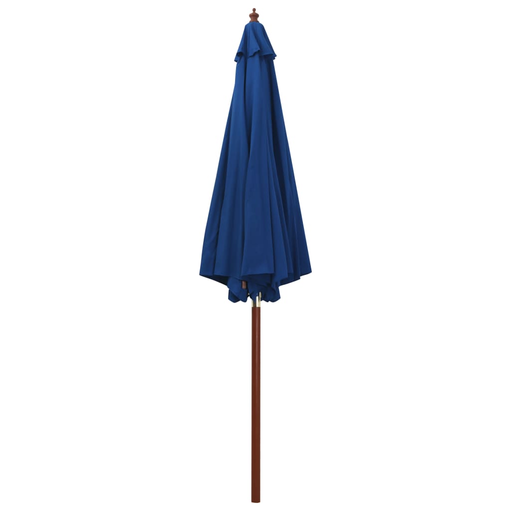 Parasol Met Houten Paal 300X258 Cm Blauw