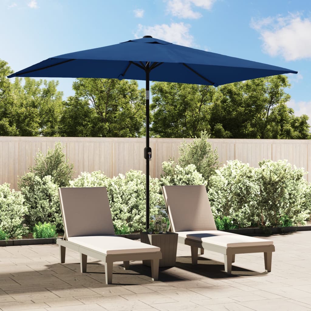 Parasol Met Metalen Paal 300X200 Cm Blauw