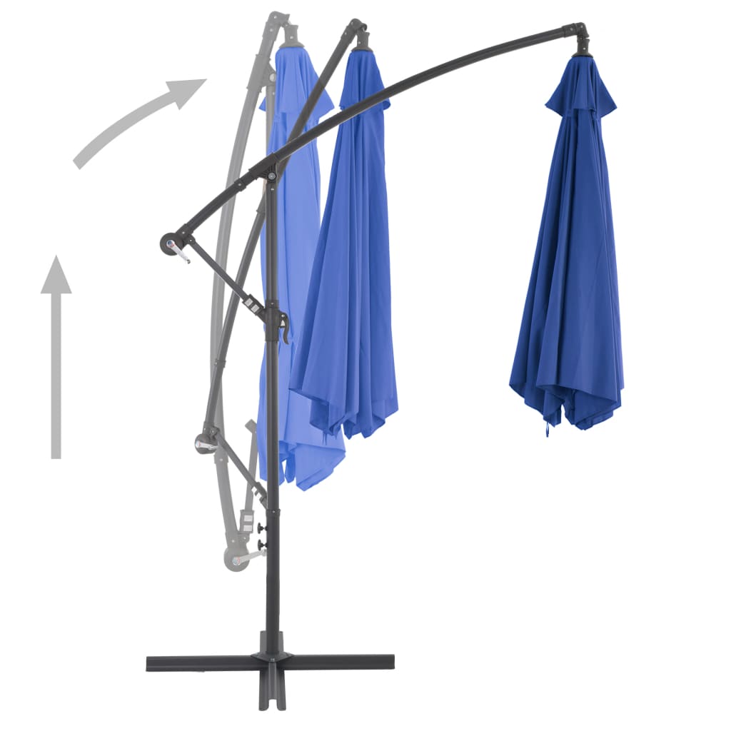 Zweefparasol Met Aluminium Paal 300 Cm Blauw