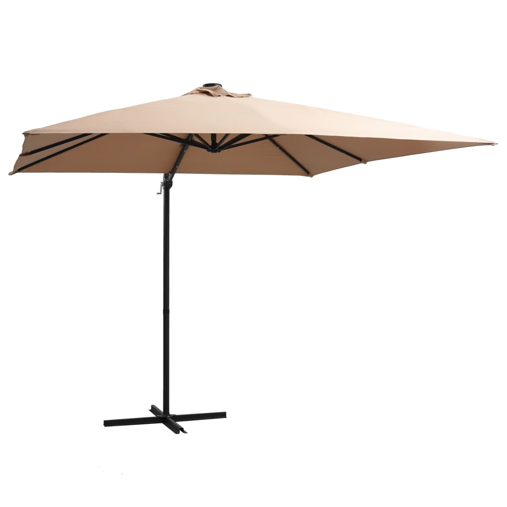 Zweefparasol Met Led-Verlichting En Paal 250X250 Cm Azuurblauw