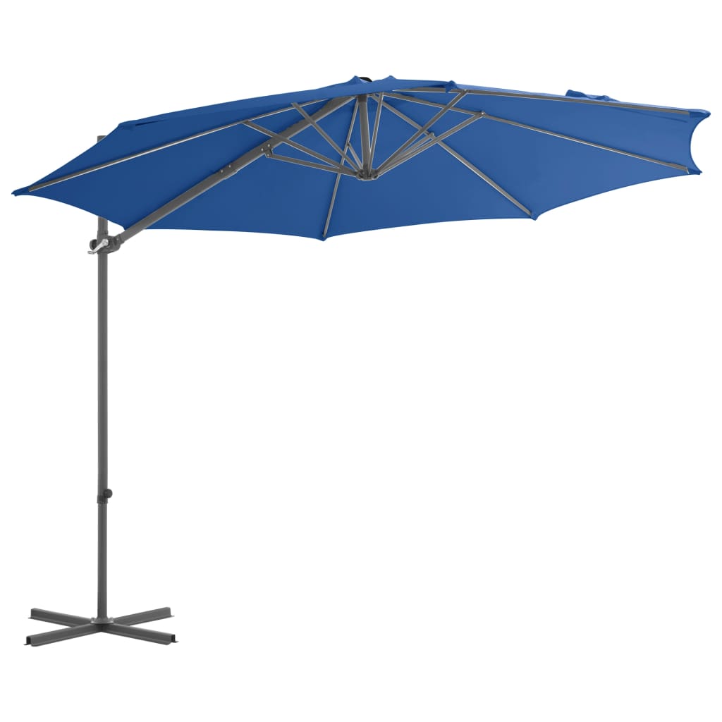 Zweefparasol Met Stalen Paal 300 Cm Azuurblauw