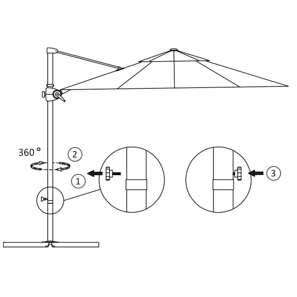 Zweefparasol Met Stalen Paal 300 Cm Azuurblauw