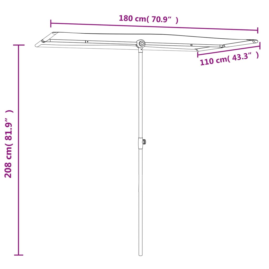 Parasol Met Aluminium Paal