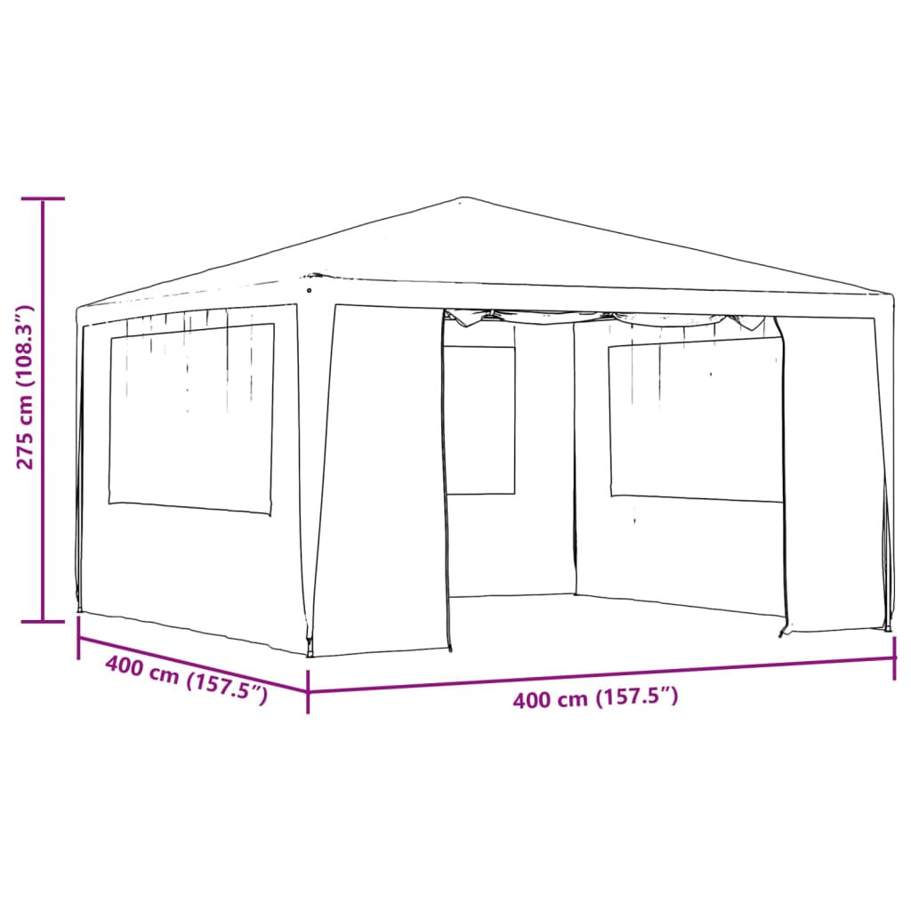 Partytent Met Zijwanden Professioneel 90 G/M²