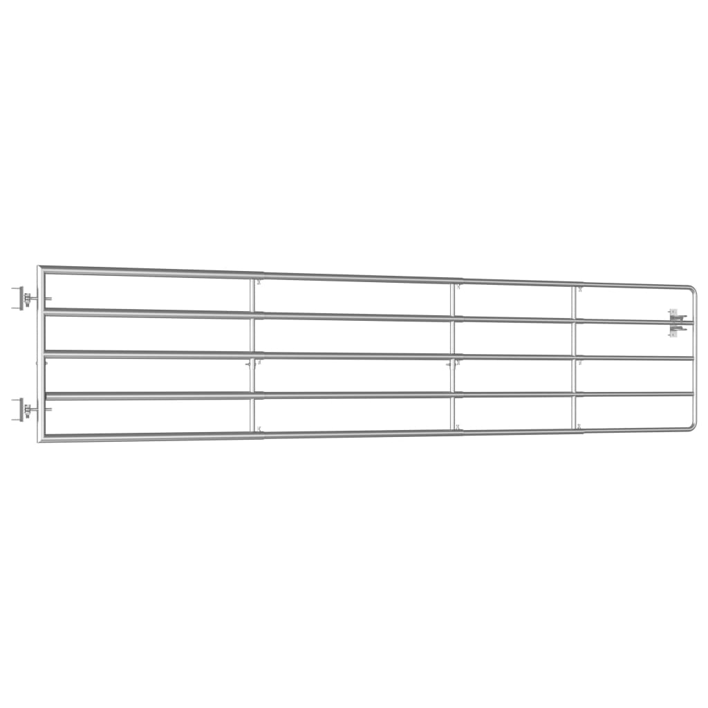 Poort Met 5 Stangen Staal Zilverkleurig