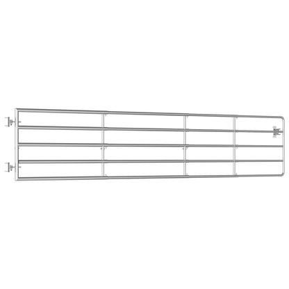 Poort Met 5 Stangen Staal Zilverkleurig