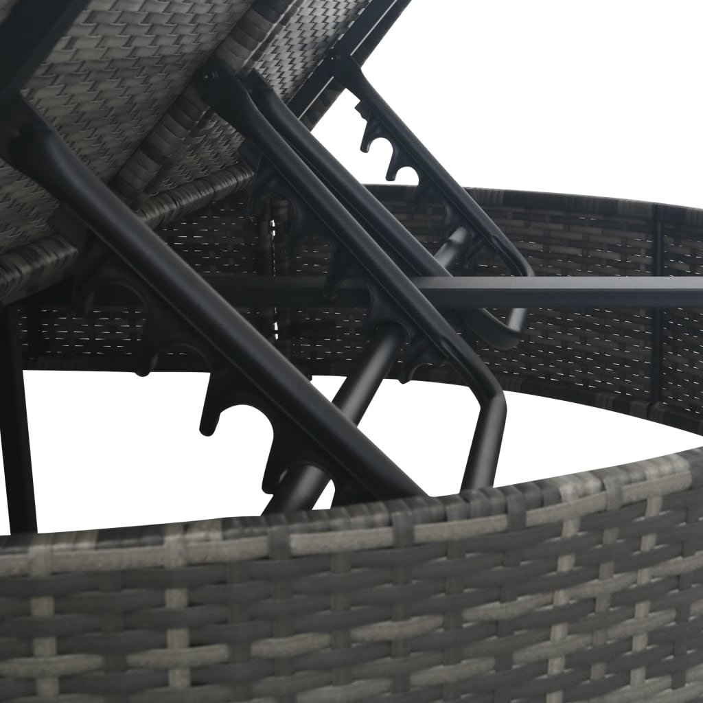 Ligbed Met Kussens 2-Persoons Poly Rattan