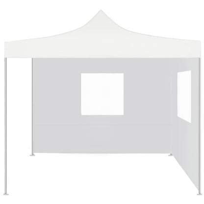 Partytent Met 2 Zijwanden Inklapbaar 3X3 M Staal Wit