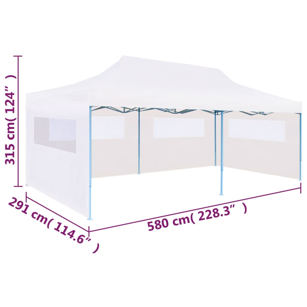 Partytent Pop-Up Met Zijwanden 3X6 M Staal Wit