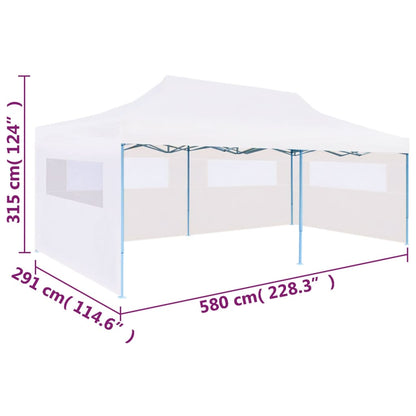 Partytent Pop-Up Met Zijwanden 3X6 M Staal Wit