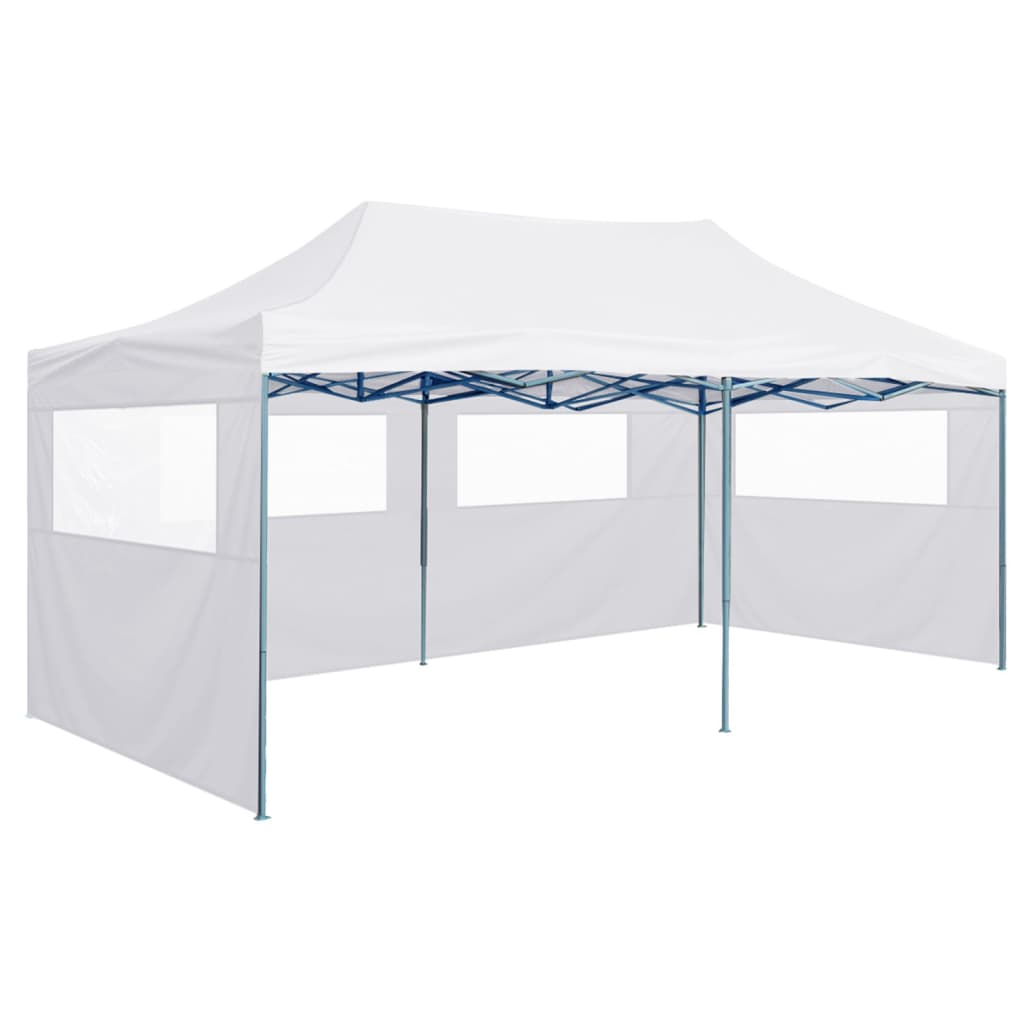 Partytent Met 4 Zijwanden Inklapbaar 3X6 M Staal Wit