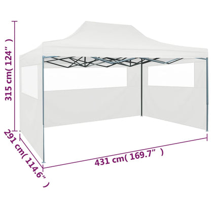 Partytent Met 3 Zijwanden Inklapbaar 3X4,5 M Wit