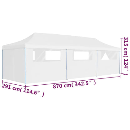 Partytent Pop-Up Met 8 Zijwanden 3X9 M Wit