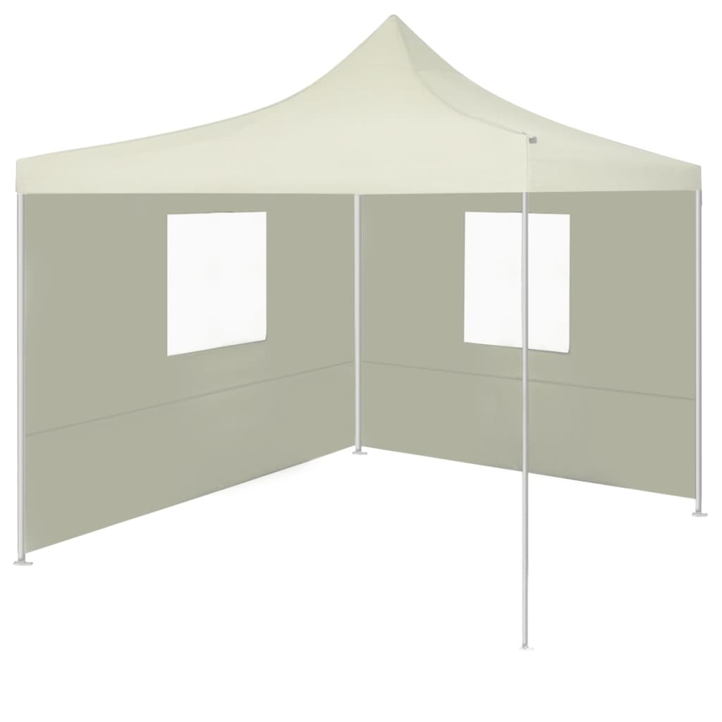 Partytent Met 2 Zijwanden Inklapbaar 2X2 M Staal Wit