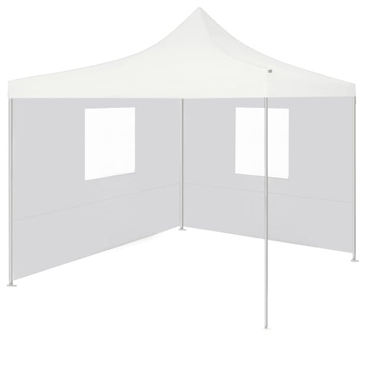 Partytent Met 2 Zijwanden Inklapbaar 2X2 M Staal Wit