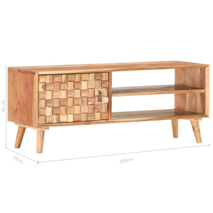 Tv-Meubel 100X35X40 Cm Massief Acaciahout