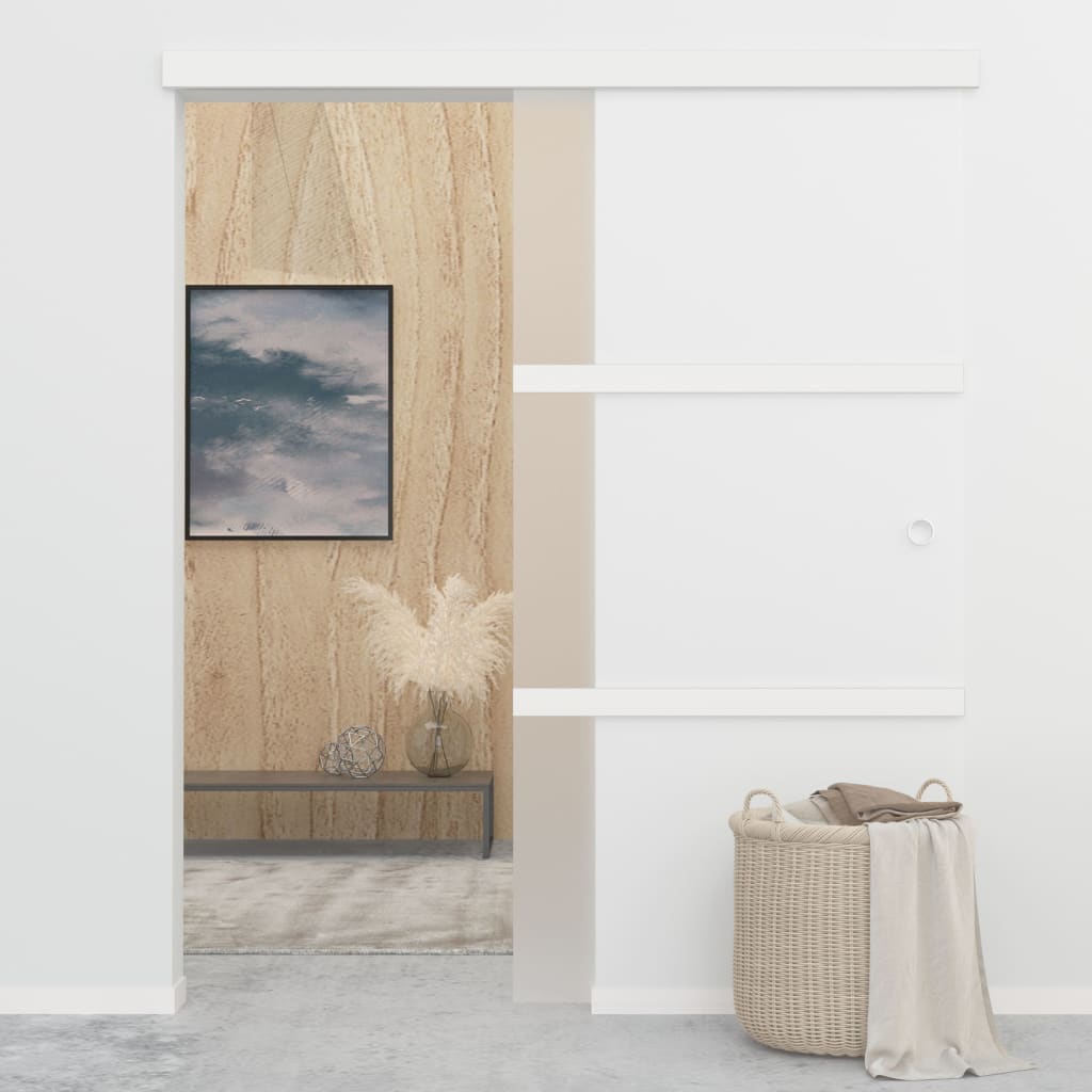 Schuifdeur Met Zachte Stops 90X205 Cm Esg-Glas En Aluminium