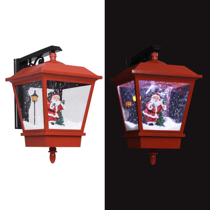 Kerstwandlamp Met Led-Lampjes En Kerstman 40X27X45 Cm Rood