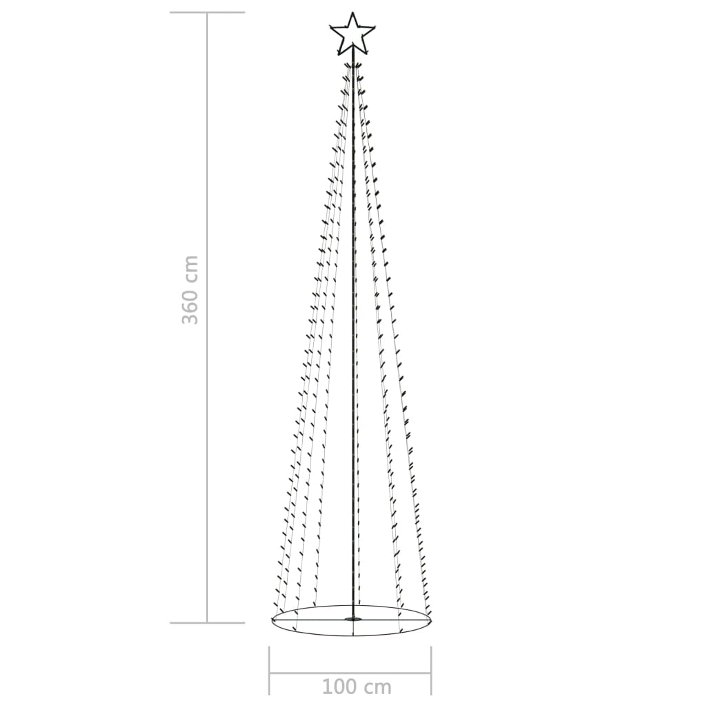 Kegelkerstboom 400 Te Led's 100X360 Cm