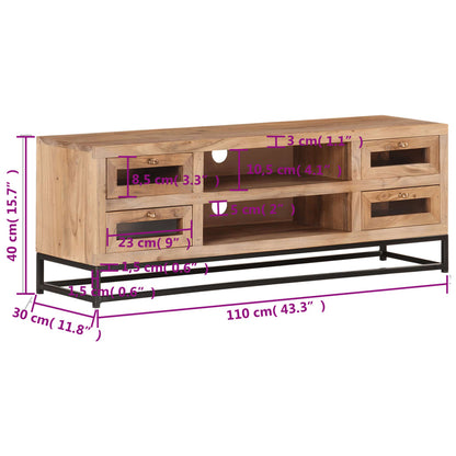 Tv-Meubel 110X30X40 Cm Massief Acaciahout