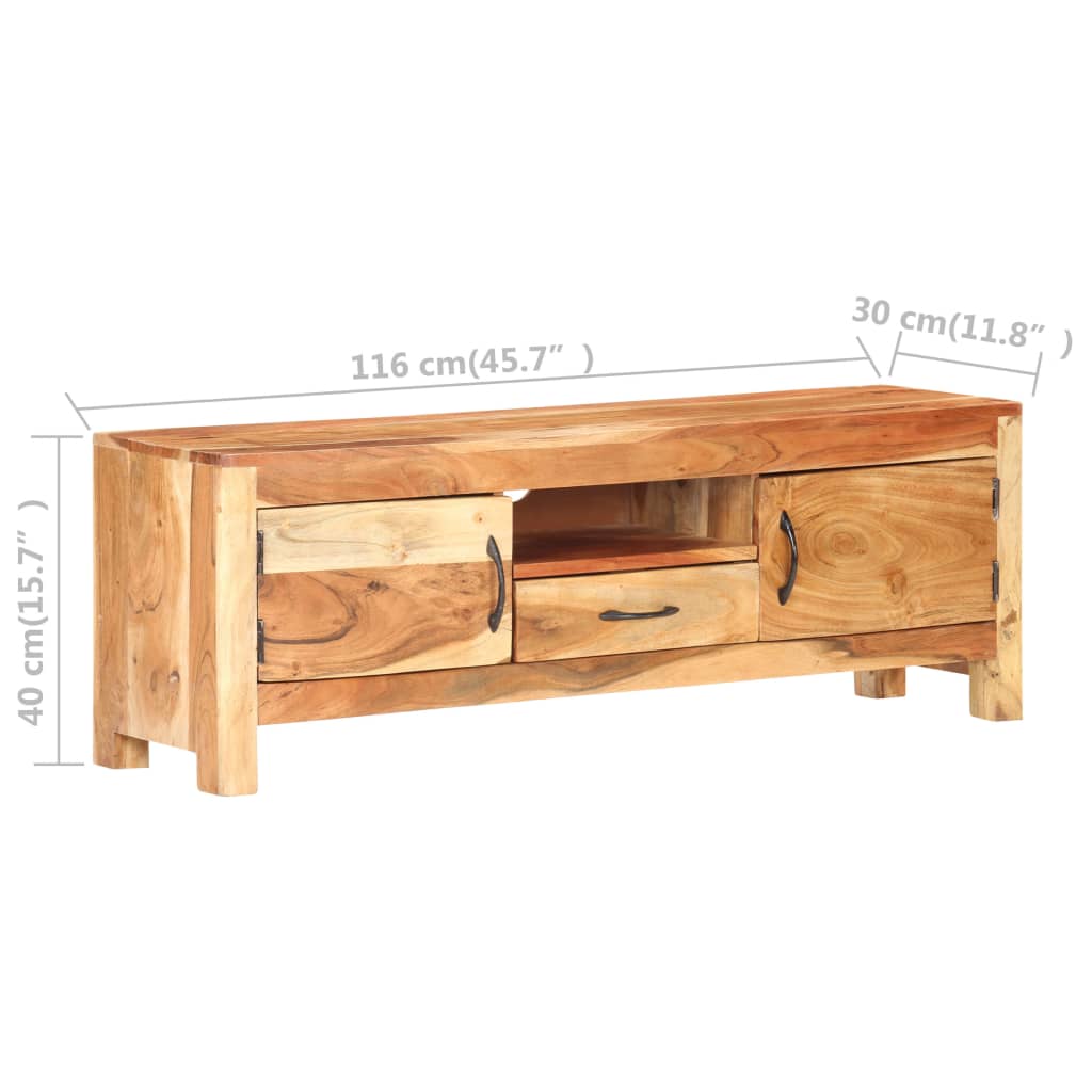 Tv-Meubel 116X30X40 Cm Massief Acaciahout