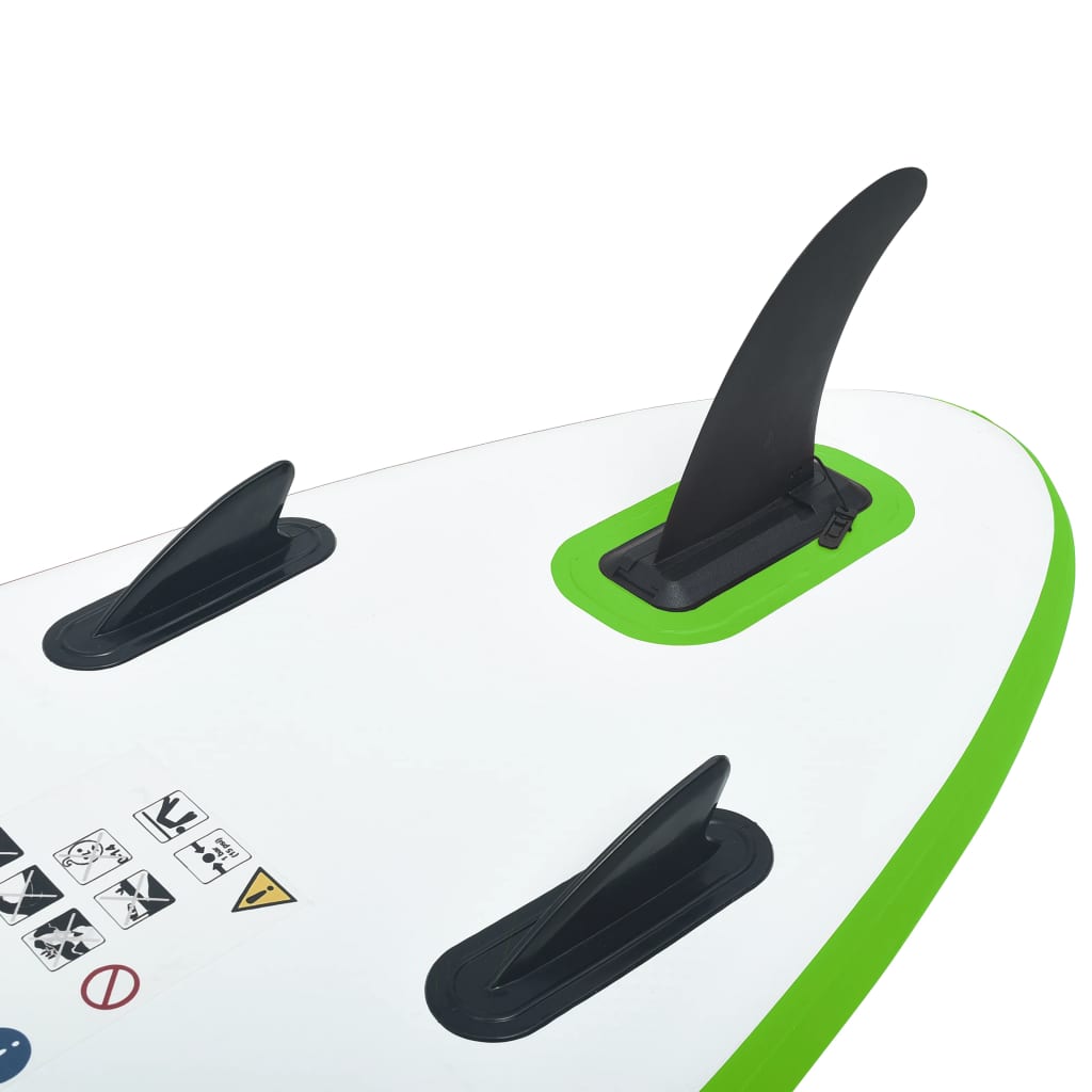 Stand Up Paddleboardset Opblaasbaar Groen En Wit