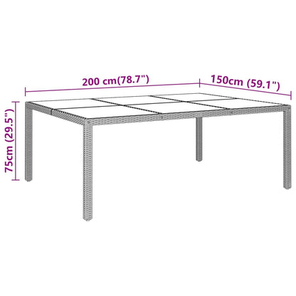 Tuintafel Met Glazen Blad 200X150X75 Cm Rattan