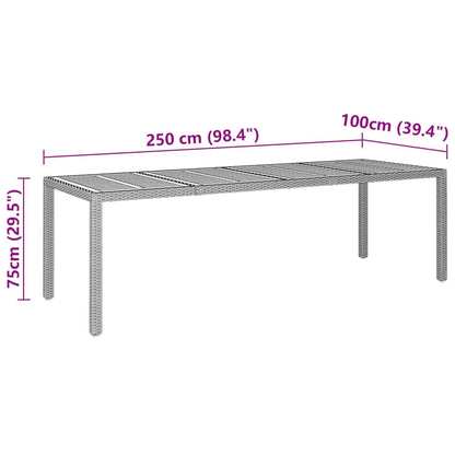 Tuintafel 250X100X75 Cm Poly Rattan En Massief Acaciahout