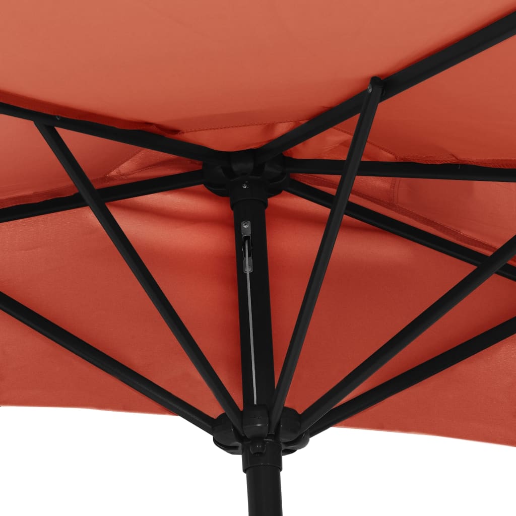 Balkonparasol Half Met Aluminium Paal 270X144X222 Cm