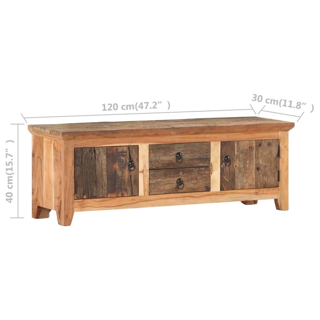 Tv-Meubel 120X30X40 Cm Massief Acaciahout En Gerecycled Hout