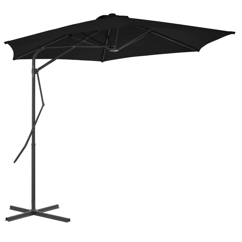 Parasol Met Stalen Paal 300 Cm Taupe