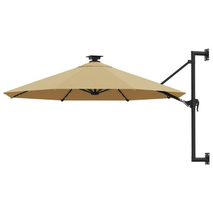 Wandparasol Met Led's En Metalen Paal 300 Cm