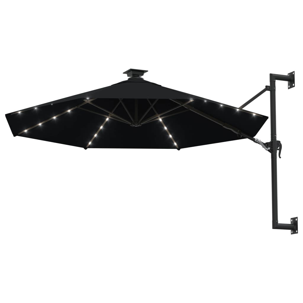 Wandparasol Met Led's En Metalen Paal 300 Cm