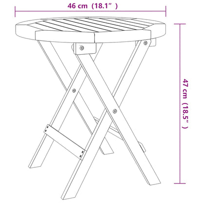 Tuintafel Inklapbaar Ø 46 Cm Massief Acaciahout