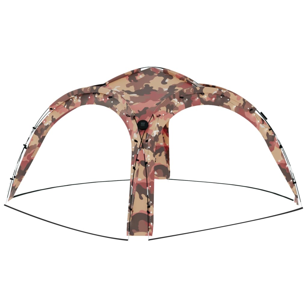 Partytent Met Led En 4 Zijwanden 3,6X3,6X2,3 M Camouflage