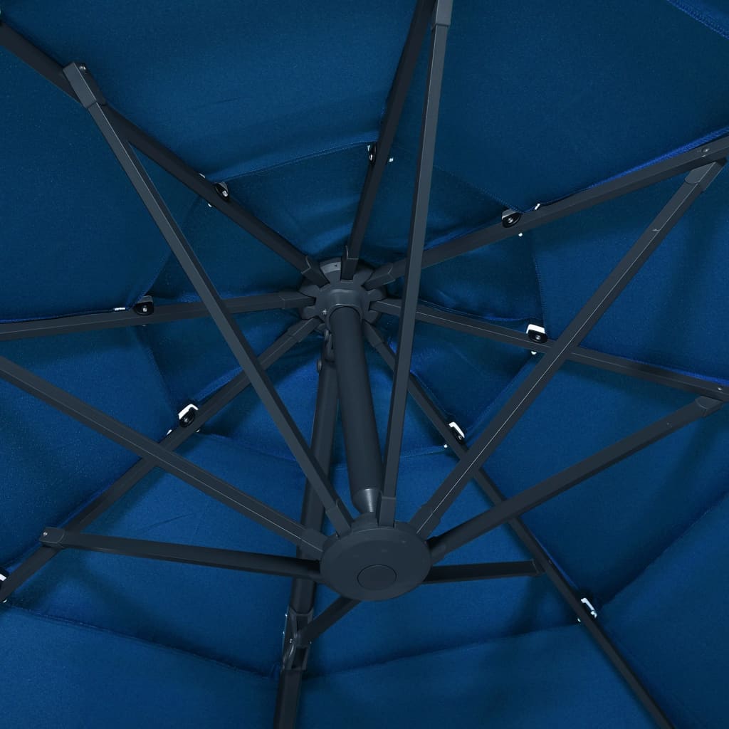 Parasol 4-Laags Met Aluminium Paal 3X3 M Azuurblauw