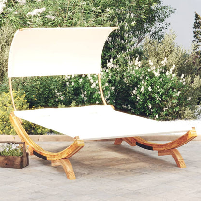 Loungebed Met Luifel 100X200X126 Cm Gebogen Hout Antracietkleur