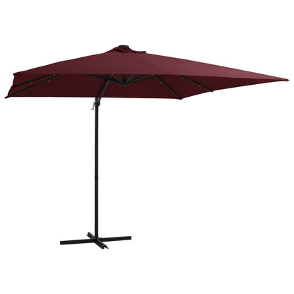 Zweefparasol Met Led-Verlichting En Paal 250X250 Cm Azuurblauw