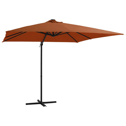 Zweefparasol Met Led-Verlichting En Paal 250X250 Cm Azuurblauw