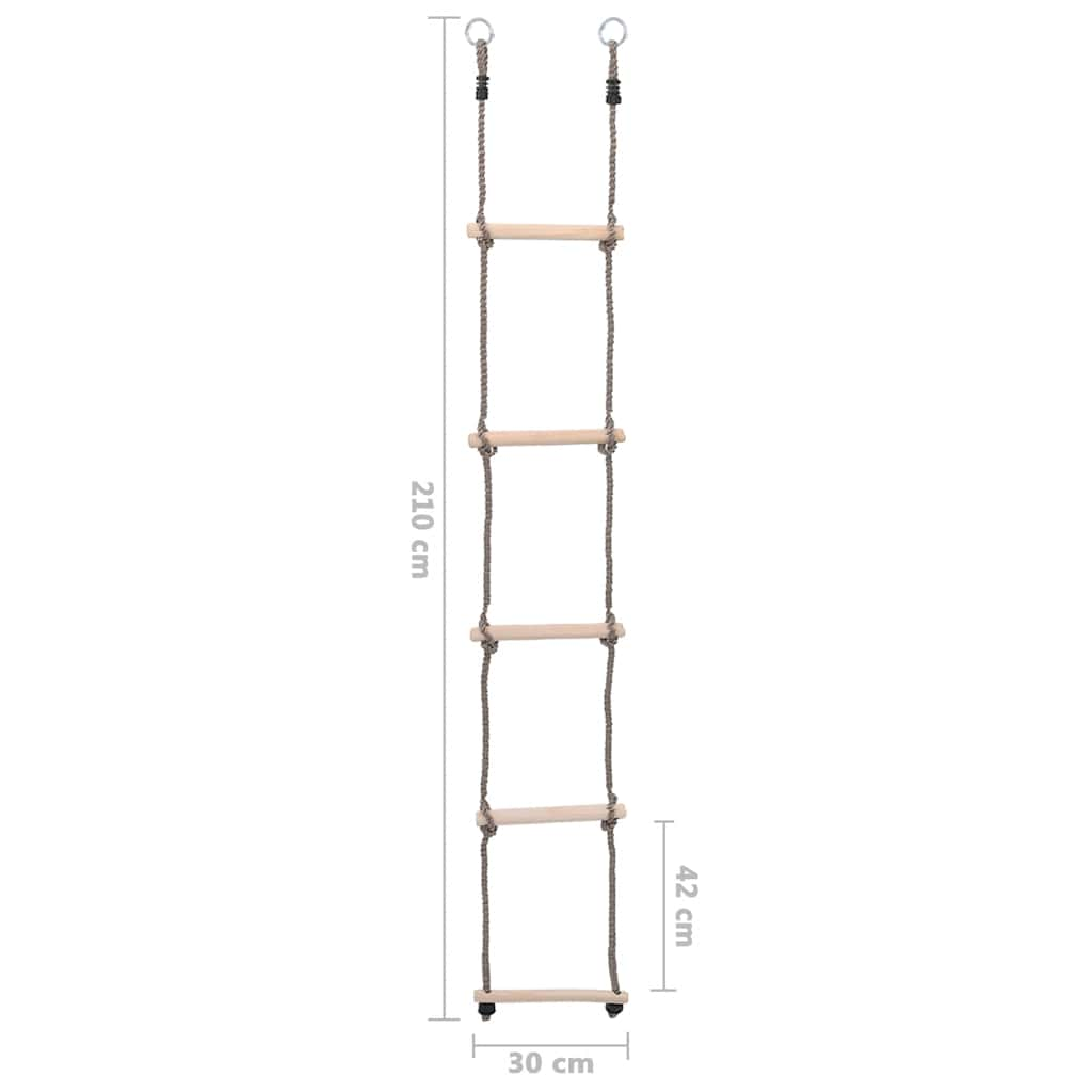 Ladder Met 5 Sporten 210 Cm Massief Grenenhout