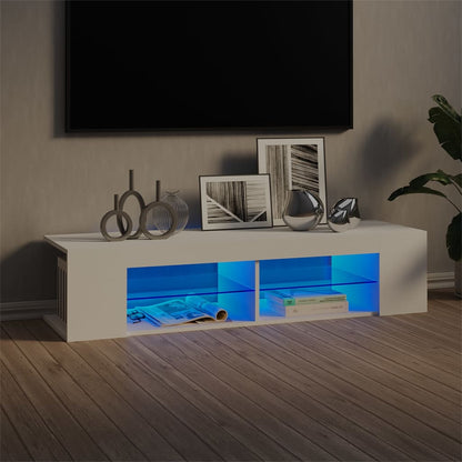 Tv-Meubel Met Led 135X39X30 Cm Bewerkt Hout